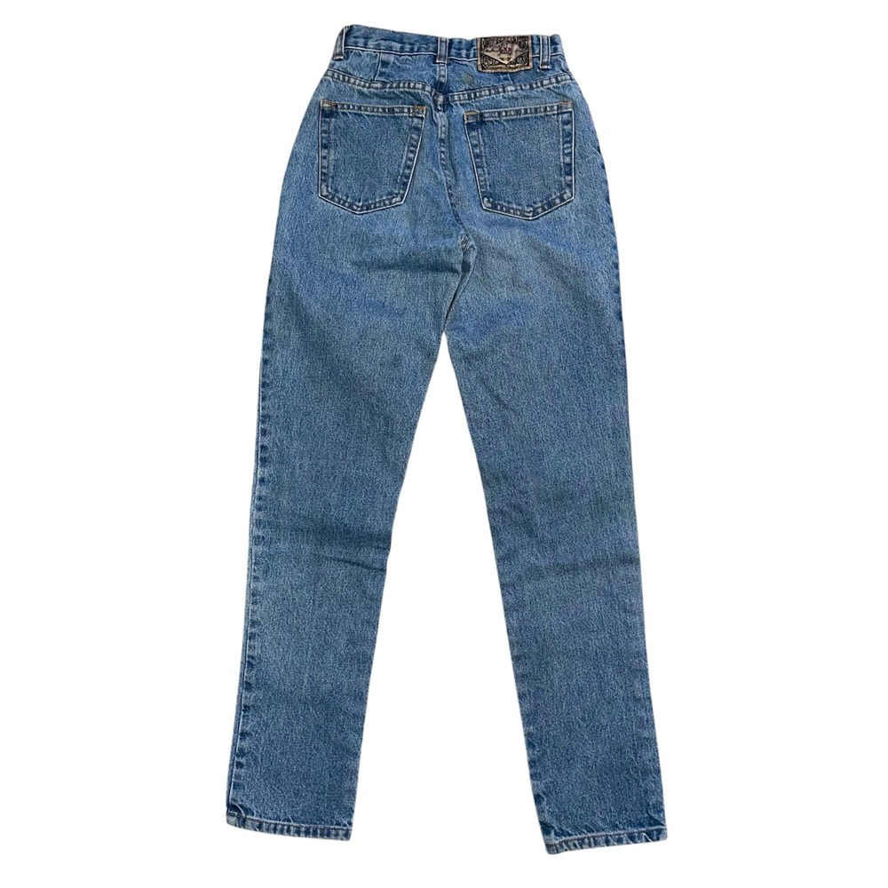 Vintage Express EXP Jeans Womens 3/4 High Rise Straight Leg Blue Denim Made USA